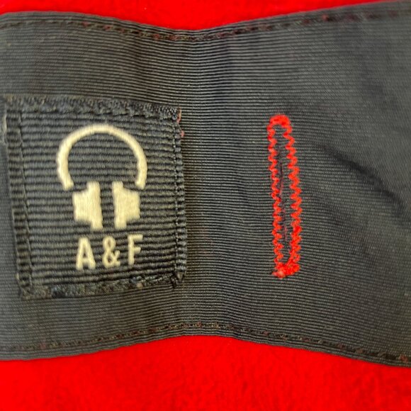 Abercrombie & Fitch Coat Men's LARGE Blue Red Fleece Lined Y2K - Picture 6 of 11